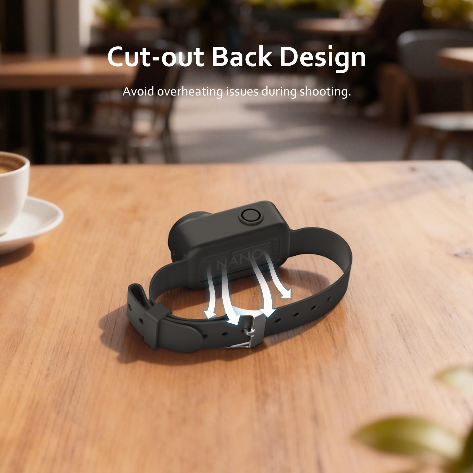 Camera Wrist Strap - カメラボディシリコンリストストラップ DJI Osmo Nano スポーツカメラ用調節可能なリストバンドマウントペット首輪ホルダーアクセサリー