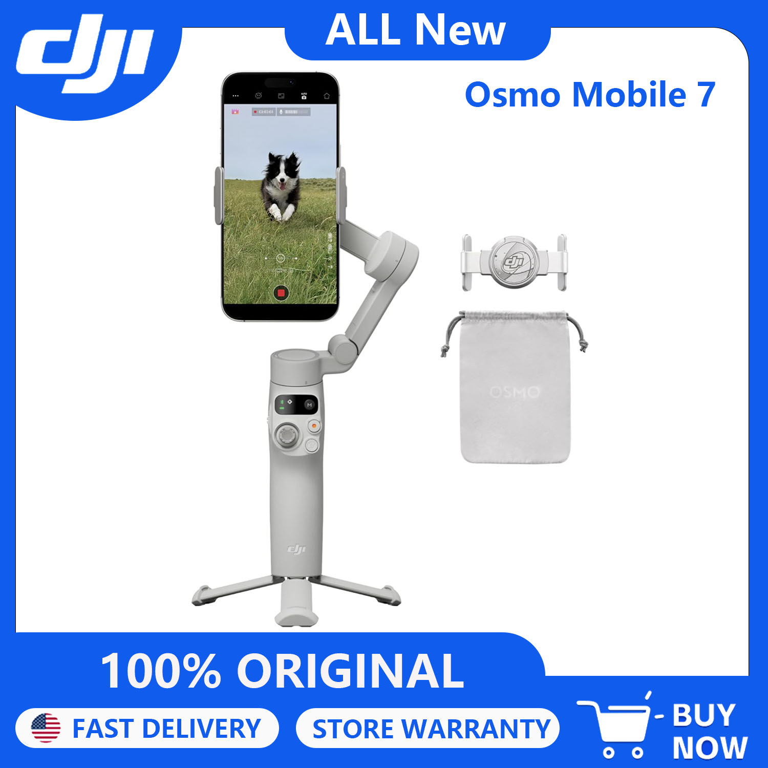 Photography Basics - DJI Osmo Mobile 7 ジンバルスタビライザー iPhone、Android対応、内蔵三脚、iPhone用ポータブルスタビライザー、自撮り棒、3軸スマホジンバル、ActiveTrack