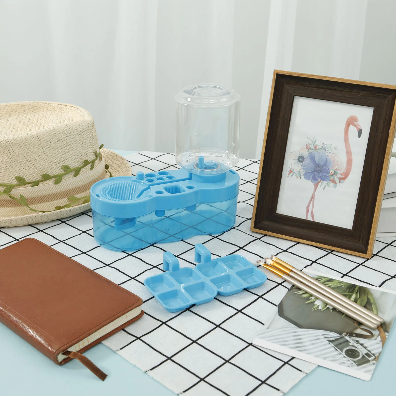 排水ボタン付きペイントブラシウォッシャー自動水循環水彩ペンク - Photography Design のレビューと価格